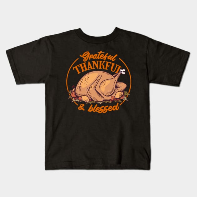 Funny ThanksGiving Turkey Kids T-Shirt by JayD World